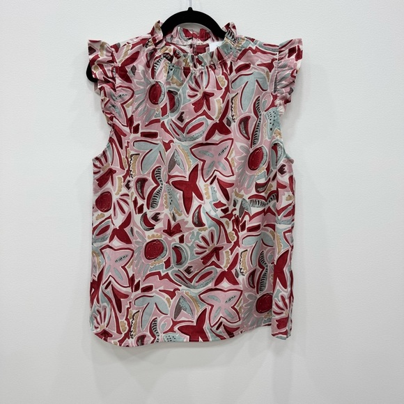 Shop The Mint Get Their Attention Floral Ruffled Blouse Womens Size XL - Picture 4 of 7